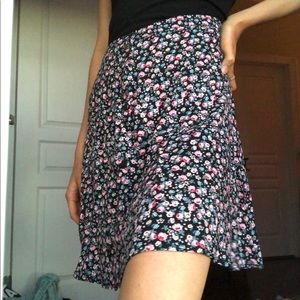 floral button skirt